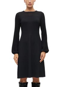 Strickkleid s.Oliver BLACK LABEL, Damen, Gr. 36, N-Gr, Langarm, schwarz, Obermaterial: 71% Viskose, 29% Polyester, knieumspielend, Rundhals, Kleider Strickkleid, mit Langarm, in knieumspielender L&auml;nge, atmungsaktiv, elastisch