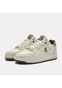 Sneaker Karl Kani "89 CLASSIC GLAM", Damen, Gr. 38,5, atmungsaktiv, beige (beige, braun, leo), Leder, Schuhe Sneaker, mit Anmimal Print