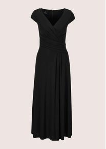 Madeleine Mode Wickelkleid MADELEINE "Abendkleid Maxikleid in Wickeloptik", Damen, Gr. 42, N-Gr, schwarz, Obermaterial: 96% Viskose CV. 4% Elasthan EL., Modern, figurbetont, V-Ausschnitt, Kleider Wickelkleid, Wickeloptik