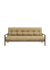 Schlafsofa Karup Design "KNOB", beige (wheat beige), B:205cm H:79cm T:95cm, Matratzenmaterialzusammensetzung: Futonmatratze mit Knopfheftung, H&ouml;he 14 cm, aus recyceleten Mischfasern mit einem Kern aus 4 cm Schaumstoff. Matratzenf&uuml;llung: Baumwoll-Mix-F&uuml;llung 90-95% Baumwolle und 5-10% Polyester. Bezug: 80% Baumwolle, 20% Polyester, Sofas, Schlafsofa, mit Futonmatratze, verschiedene Farben, FSC-zert