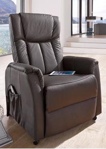 TV-Sessel Duo Collection "Triest mit elektrischer Aufstehhilfe", braun, B:76cm H:109cm T:90cm, NaturLeder (echtes Rindsleder) in Sitz und R&uuml;cken. Korpus in passendem Softlux-Kunstleder bezogen, Sessel, TV-Sessel, Relaxfunktion und Taschenfederkern mit Stahlwellenunterfederung