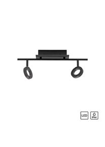 Paul Neuhaus Deckenleuchte "SILEDA", grau (anthrazit), 2, H: 19cm, 1 Stk., Leuchten, inkl. festverbaute LED, IP44, Spotk&ouml;pfe verstellbar, Deckenleuchte