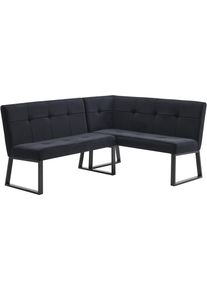 Eckbank OTTO HOME "Geranie, Sitzbank, Essbank, pflegeleichter Strukturstoff", schwarz, B:184cm H:87cm T:61,5cm, Polyester, Sitzb&auml;nke, Eckbank, Eckbank inkl. Stauraum, Pulverbeschichtetes Metallgestell
