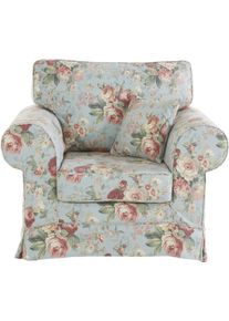Sessel OTTO HOME "Shadmoor", blau, B:102cm H:102cm T:92cm, 60% Polyester, 40% Baumwolle, Sessel, Sessel, Hussenoptik, in uni oder mit Blumendruck, passend zur Shadmoor-Serie