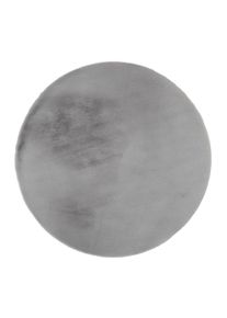 Hochflor-Teppich OCI DIE TEPPICHMARKE "ROCKY SOFT, Fell Haptik", grau, H:35mm &Oslash;:160cm, Polyester, Teppiche, Hochflor-Teppich, Kunstfell, weich, kuschelig, maschinell gewebt, Kaninchen Haptik