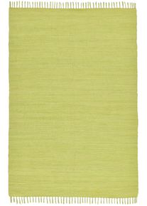 Teppich Theko "Happy Cotton Fleckerl, handgewebt" Gr. 4, gr&uuml;n, B:90cm H:5mm L:160cm, Baumwolle, Teppiche, Teppich, Flachgewebe, reine Baumwolle, meliert, mit Fransen, auch als L&auml;ufer