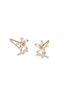 Paar Ohrstecker Thomas Sabo "Blumen-Design gelbgoldfarben", gold (gelbgoldfarben, wei&szlig;, wei&szlig;), Ohrringe, Damen, Metall, Paar Ohrstecker, mit Zirkonia (synth.)
