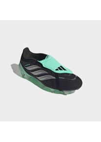 Fu&szlig;ballschuh adidas Performance "PREDATOR PRO, FESTE B&Ouml;DEN, UMSCHLAGBARE ZUNGE", Gr. 46, schwarz (core schwarz, silber metallic, pulse mint), Synthetik, Textil, Schuhe Fu&szlig;ballschuh, Au&szlig;ensohle f&uuml;r Rasen und feste B&ouml;den