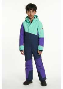 Schneeoverall Trollkids "KIDS HALLINGDAL SNOWSUIT", M&auml;dchen, Gr. 128, N-Gr, bunt (aqua mint, mystic blau), Obermaterial: 100% Polyester. Futter: 100% Polyamid. Wattierung: 100% Polyester, Overalls Schneeoverall, sportlicher Schneeoverall, f&uuml;r Kinder, aus Polyester, atmungsaktiv