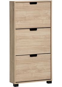 Schuhschrank Schildmeyer "Emmik, Schuhschrank, Made in Germany, B: 60 cm", braun (wei&szlig; eiche), B:59,8cm H:124cm T:19,55cm, FSC-zertifizierter Holzwerkstoff, Schr&auml;nke, Schuhschrank, Solide Verarbeitung - Dieses Produkt ist in Deutschland gefertigt