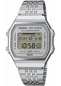 Smartwatch CASIO VINTAGE, silber (silberfarben, silberfarben, grau, silberfarben), Smartwatches, Smartwatch, Armbanduhr, Damen, Herren, Bluetooth, LED Light, Step Tracker, digital
