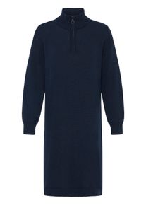 Strickkleid oxmo "Strickkleid OXFsanva", Damen, Gr. M, N-Gr, blau (night sky), Obermaterial: 70% Baumwolle CO. 30% Polyester PES., Kleider Strickkleid