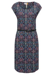 Shirtkleid Ragwear "Sommerkleid Lilithe Ikat", Damen, Gr. S, N-Gr, blau (navy), Obermaterial: 50% Baumwolle CO. 50% Modal CMD. Obermaterial: 50% Baumwolle CO. 50% Modal CMD., Kleider Shirtkleid