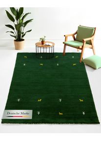 CarpetFine "Gabbeh Uni, auch als L&auml;ufer und Rund erh&auml;ltlich" rechteckig 15 mm H&ouml;he reine Wolle, handgewebt, Gabbeh Loom Tiermotiv, gro&szlig;e Farbauswahl