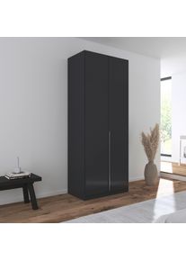 Dreht&uuml;renschrank OTTO HOME "Kleiderschrank Schrank Garderobe AGORDO Schlafzimmer", grau (graumetallic), B:91cm H:229cm T:54cm, Holzwerkstoff, Schr&auml;nke, Dreht&uuml;renschrank, durchdachte Innenausstattung, in 8 Breiten und 2 H&ouml;hen MADE IN GERMANY