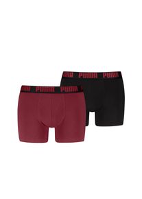 Boxershorts Puma "Puma MEN EVERYDAY BASIC BOXERS 2P", Herren, Gr. L, Jersey, rot (regal rot, schwarz), Jersey, Obermaterial: 95% Baumwolle, 5% Elasthan, Unterhosen Boxershorts