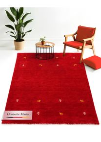 CarpetFine "Gabbeh Uni, auch als L&auml;ufer und Rund erh&auml;ltlich" rechteckig 15 mm H&ouml;he reine Wolle, handgewebt, Gabbeh Loom Tiermotiv, gro&szlig;e Farbauswahl