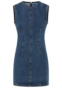 Jeanskleid Hugo "Glimmer", Damen, Gr. XL, N-Gr, ohne &Auml;rmel, Denim/Jeans, blau (medium blau 426), Denim/Jeans, Obermaterial: 100% Baumwolle, unifarben, mini, Rundhals, Kleider Jeanskleid, mit formgebenden Abn&auml;hern, Baumwoll-Denim