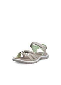 Trekkingsandale Ecco "Ecco OFFROAD ROAM W", Damen, Gr. 42, Textil, beige (hellgrau, mint), Nubukleder, Textil, Schuhe Trekkingsandale, Outdoorschuh, Sommerschuh, Freizeitsandale, mit Klettverschl&uuml;ssen