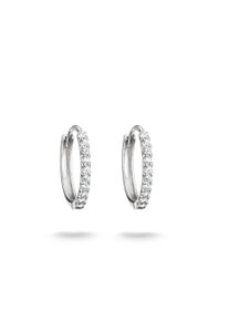 Paar Creolen Thomas Sabo "mit Zirkonia", silber (silberfarben, wei&szlig;, wei&szlig;), Ohrringe, Damen, Silber 925 (recycelt), Paar Creolen, mit Zirkonia (synth.)