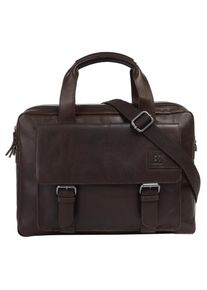 Aktentasche Bodenschatz "Bodenschatz Herren, Damen echt Leder", Gr. B/H/T: 41cm x 29cm x 10cm onesize, braun, Leder, leicht gl&auml;nzend, unifarben, Taschen Aktentasche, echt Leder