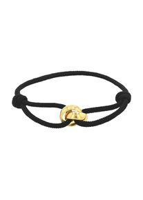 JOOP! Armband JOOP "Knotenoptik", gold (gelbgoldfarben, schwarz), Armb&auml;nder, Damen, 24cm, Edelstahl Nylon, Edelstahl, Nylon, Armband