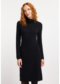 Strickkleid Ragwear "PEONA", Damen, Gr. XL (42), N-Gr, Langarm, Feinstrick, schwarz, Feinstrick, Obermaterial: 75% Viskose, 22% Polyester, 3% Elasthan, unifarben, figurbetont knielang, Rundhals, Kleider Strickkleid, Label-Applikation am Saum f&uuml;r den unverkennbaren Ragwear-Look