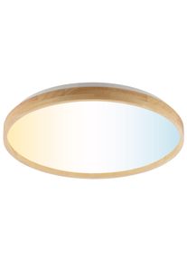 Brilliant LED Deckenleuchte "Alson", braun (holz hell, wei&szlig;), 1, &Oslash; 49cm H: 7cm, 1 Stk., Leuchten, &Oslash; 49,5 cm, 17 W, 3540 lm, 3000-6500 K, Holzrahmen, LED Deckenleuchte