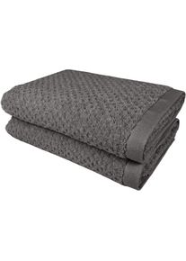 Duscht&uuml;cher OTTO HOME "Corrin, 4 Premium Duscht&uuml;cher, 500 gr/m&sup2;, 70x140cm", gr&uuml;n (dunkelgrau), B:70cm L:140cm, Frottier, Obermaterial: 100% Baumwolle, Handt&uuml;cher, Duscht&uuml;cher, 100% Baumwolle, mit Struktur, weich, 5 Jahre Garantie