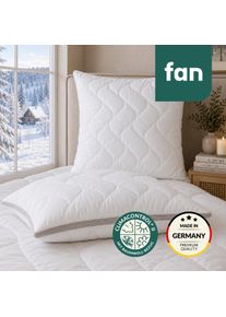 f.a.n. Microfaserkissen FAN "Climacontrol II m. Baumwollbezug", wei&szlig;, B:80cm L:80cm, Bezug: 100% Baumwolle. F&uuml;llung: 100% Polyester, Kopfkissen, Microfaserkissen, Microfaserkopfkissen mit L&uuml;ftungsband, 40x80 oder 80x80 cm erh&auml;ltlich, Topseller