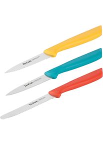 Messer-Set Tefal "Colorfood f&uuml;r alle t&auml;glichen Vorbereitungen", bunt (gelb, blau, orange), Edelstahl, Kunststoff, Kochmesser-Sets, Messer-Set, deutscher Edelstahl, rostfrei, leicht strukturierte Griffe, K2733S