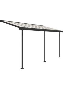 Terrassendach PALRAM - CANOPIA "Sierra", grau (anthrazit), B:447cm T:230cm, Aluminium, Terrassen&uuml;berdachungen, Terrassendach, grau, UV-best&auml;ndig