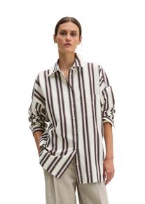 Marc O'Polo Hemdbluse MARC O'POLO "oversized aus reinem Organic Cotton", Damen, Gr. 40, sanftes wei&szlig;, Web, Obermaterial: 100% Baumwolle, gestreift, oversize Po-bedeckend, 1-Knopf-Manschette, Blusen Hemdbluse