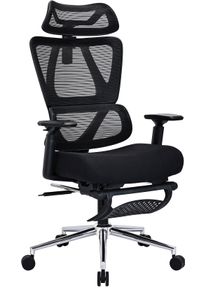 Drehstuhl OTTO HOME "Andora, moderner ergonomischer Schreibtischstuhl", schwarz, B:73cm H:117cm T:73cm, Stoff, St&uuml;hle, Drehstuhl, mit Fu&szlig;st&uuml;tze