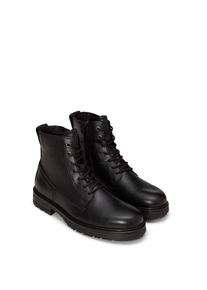 Marc O'Polo Schn&uuml;rboots MARC O'POLO "Model Rony 3", Herren, Gr. 44, Synthetik, schwarz, Leder, unifarben, Schuhe Schn&uuml;rboots, Schn&uuml;rstiefelette, Boots mit Rei&szlig;verschluss