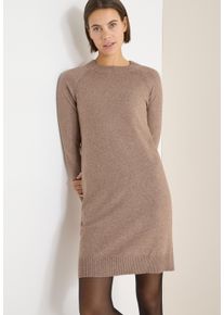 Strickkleid Cecil, Damen, Gr. M (40), N-Gr, Langarm, Strick, braun (urban taupe melange), Strick, Obermaterial: 33% Polyester, 31% Polyacryl, 24% Baumwolle, 12% Nylon, unifarben, normal kniefrei, Rundhals, Raglan&auml;rmel Rippstrickb&uuml;ndchen, Kleider Strickkleid, mit Raglan&auml;rmel