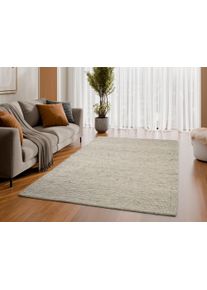 Wollteppich OCI DIE TEPPICHMARKE "ATRIUM HANDWEB , auch als L&auml;ufer und in Rund erh&auml;ltlich", beige, hellbeige, B:120cm H:12mm L:180cm, Obermaterial: 70% Wolle, 25% Baumwolle, 5% Polyester, Teppiche, Wollteppich, 70% Wolle, handgewebt, Naturfasern, Wendeteppich, Wohnzimmer