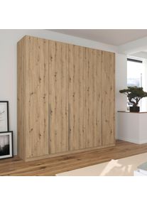 Dreht&uuml;renschrank OTTO HOME "Kleiderschrank Schrank Garderobe AGORDO Schlafzimmer", braun (eiche artisan), B:226cm H:229cm T:54cm, Holzwerkstoff, Schr&auml;nke, Dreht&uuml;renschrank, durchdachte Innenausstattung, in 8 Breiten und 2 H&ouml;hen MADE IN GERMANY