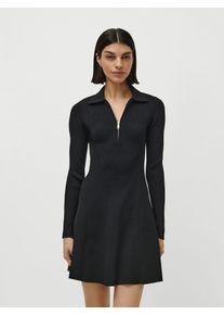 Strickkleid LEGER "Marou, LeGer by Lena Gercke", Damen, Gr. 34, N-Gr, Langarm, Strick, schwarz, Strick, Obermaterial: 100% Polyester, unifarben, regular fit ca. Mitte Oberschenkel, Rundhals, eingesetzt gerader Abschluss, Kleider Strickkleid, Regular fit mit Rundhalsausschnitt