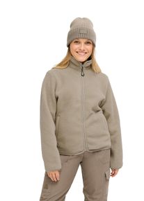 Fleecejacke Maier Sports "DA-FLEECEJACKE RACKA PLUS W", Damen, Gr. 38, beige (feather gray), Obermaterial: 100% Polyester, Jacken Fleecejacke, f&uuml;r Sportmode und Outdoormode, aus Polyester
