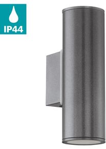 LED Au&szlig;en-Wandleuchte Eglo "Riga", grau (anthrazit), B:6,5cm H:20cm T:9,5cm, Leuchten, LED Au&szlig;en-Wandleuchte, Eckmontage m&ouml;glich
