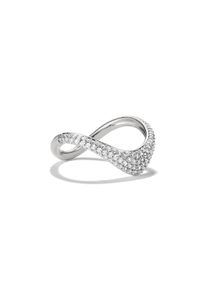 Fingerring Thomas Sabo "Fluid Elegance Ring Pav&eacute;" Gr. 52, silber (silberfarben, kristallwei&szlig;), Fingerringe, Damen, 52, Silber 925 (recycelt), Fingerring, mit Zirkonia (synth.)