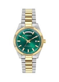 Automatikuhr Versace "MILLENYIUM AUTOMATIC", silbergoldfarben, gr&uuml;n, gr&uuml;n, Armbanduhren, Damen, silbergoldfarben, Automatikuhr, Armbanduhr, Damenuhr, Herrenuhr, Swiss Made, Mechanische Uhr
