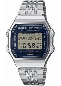 Smartwatch CASIO VINTAGE, silber (silberfarben, schwarz, grau, silberfarben), Smartwatches, Smartwatch, Armbanduhr, Damen, Herren, Bluetooth, LED Light, Step Tracker, digital