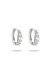 Paar Creolen Thomas Sabo "Silber mit Zirkonia", silber (silberfarben, wei&szlig;, wei&szlig;), Ohrringe, Damen, Silber 925 (recycelt), Paar Creolen, mit Zirkonia (synth.)