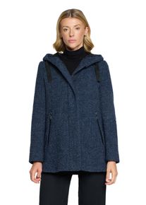 Langjacke Gil Bret, Damen, Gr. 42, blau (moonlight blau melange), Web, Obermaterial: 32% Baumwolle, 27% Polyester, 18% Wolle, 18% Polyacryl, 5% diverse Faserarten, unifarben, normal Po-bedeckend, Rundhals, Jacken Langjacke, mit Kapuze