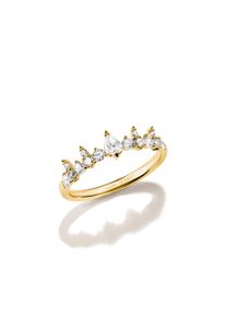 Fingerring Thomas Sabo "Midnight Sky Ring Krone gelbgoldfarben" Gr. 58, gold (gelbgoldfarben, wei&szlig;), Fingerringe, Damen, 58, Metall, Fingerring, mit Zirkonia (synth.)