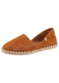 Espadrille VERBENAS "CARMEN SERRAJE", Damen, Gr. 36, ungef&uuml;ttert, braun (cognac), Veloursleder, Schuhe Espadrille, Sommerschuh, Schlappen mit Jute-Rahmen