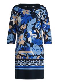 Shirtkleid Betty Barclay "Shirtkleid mit 3/4 Arm", Damen, Gr. 44, EURO, blau (dunkelblau, blau), Obermaterial: 85% Viskose CV. 13% Polyester PES. 2% Elasthan EL., Kleider Shirtkleid