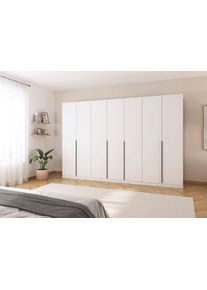 Dreht&uuml;renschrank OTTO HOME "Kleiderschrank Schrank Garderobe AGORDO Schlafzimmer", wei&szlig; (alpinwei&szlig;), B:315cm H:210cm T:54cm, Holzwerkstoff, Schr&auml;nke, Dreht&uuml;renschrank, durchdachte Innenausstattung, in 8 Breiten und 2 H&ouml;hen MADE IN GERMANY